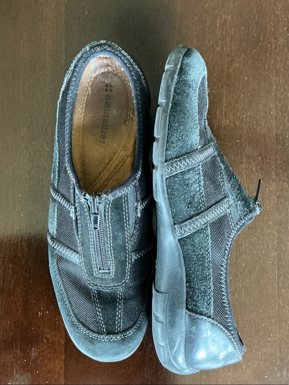 Naturalizer Women’s Black Slip-On Zipper Loafers *SZ 8